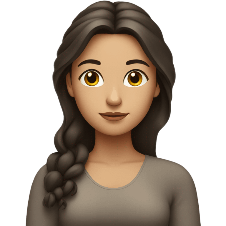 Brunette girl with beautiful hair meditating  emoji