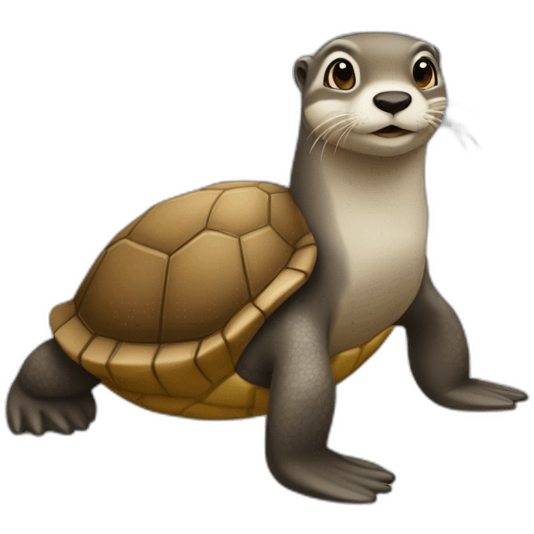 Une Loutre sur une tortue emoji