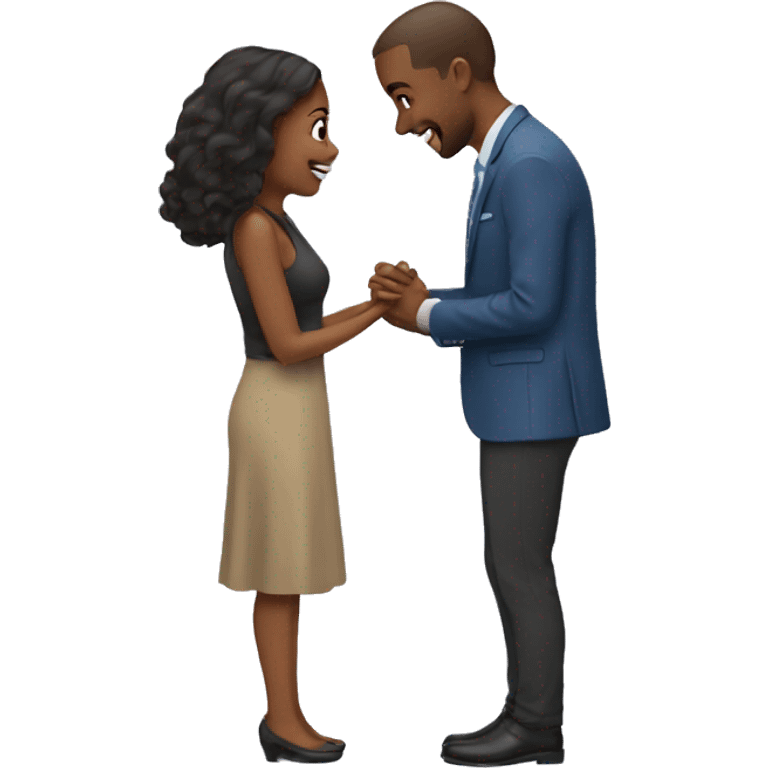 Man proposing to woman emoji