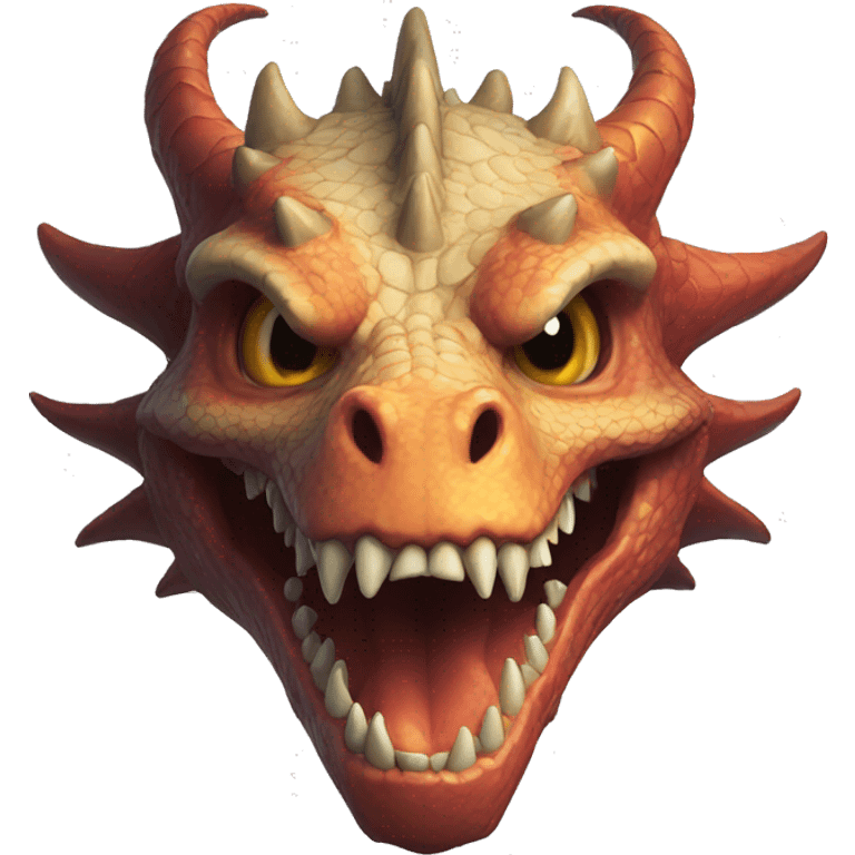 Dragon with a skullface emoji