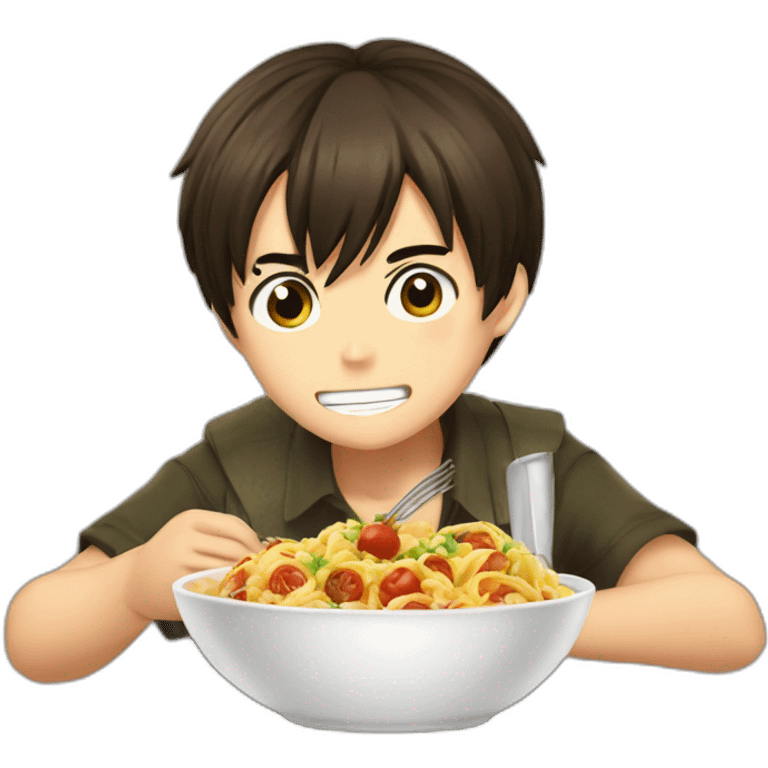 Eren jeager eating food emoji