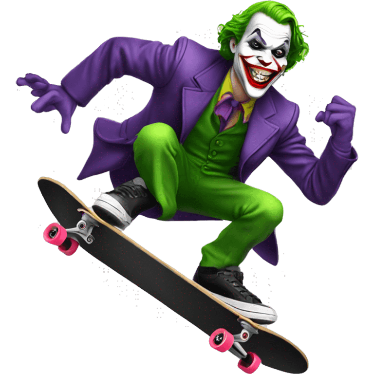 The joker doing a kickflip on skateboard  emoji