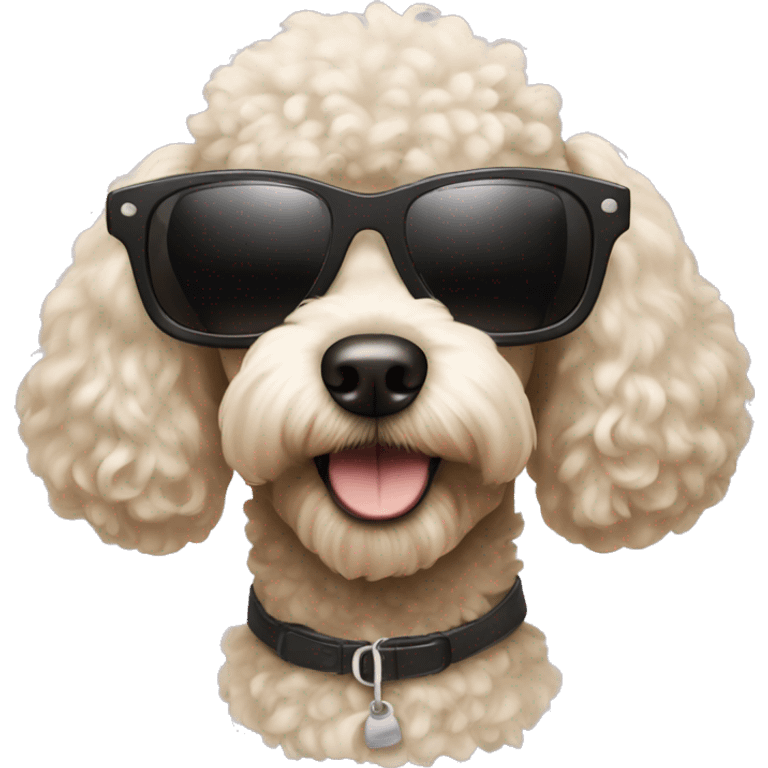 poodle wearing sunglasses emoji