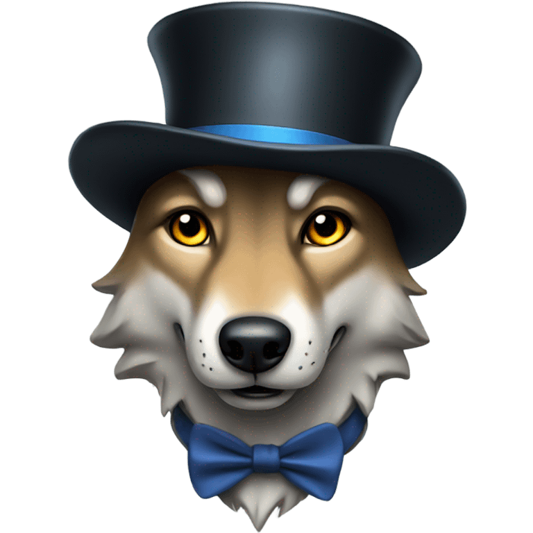 Wolf with a top hat emoji