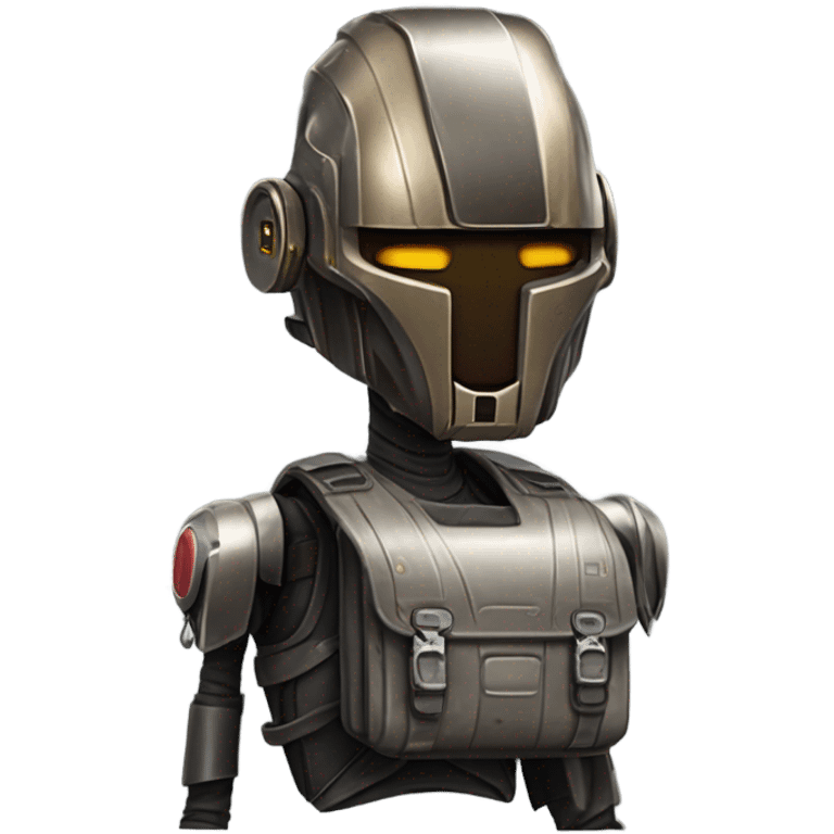 bounty hunter protocol droid wearing backpack and saddlebags emoji