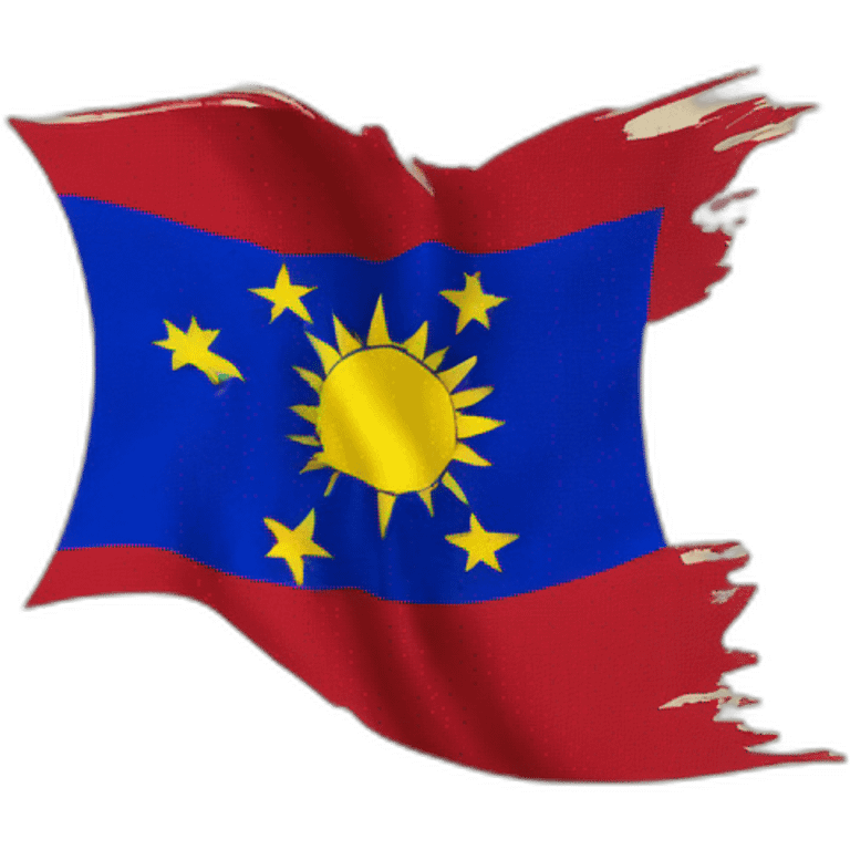 Drapeau kosovo melange avec le drapeau albanais emoji