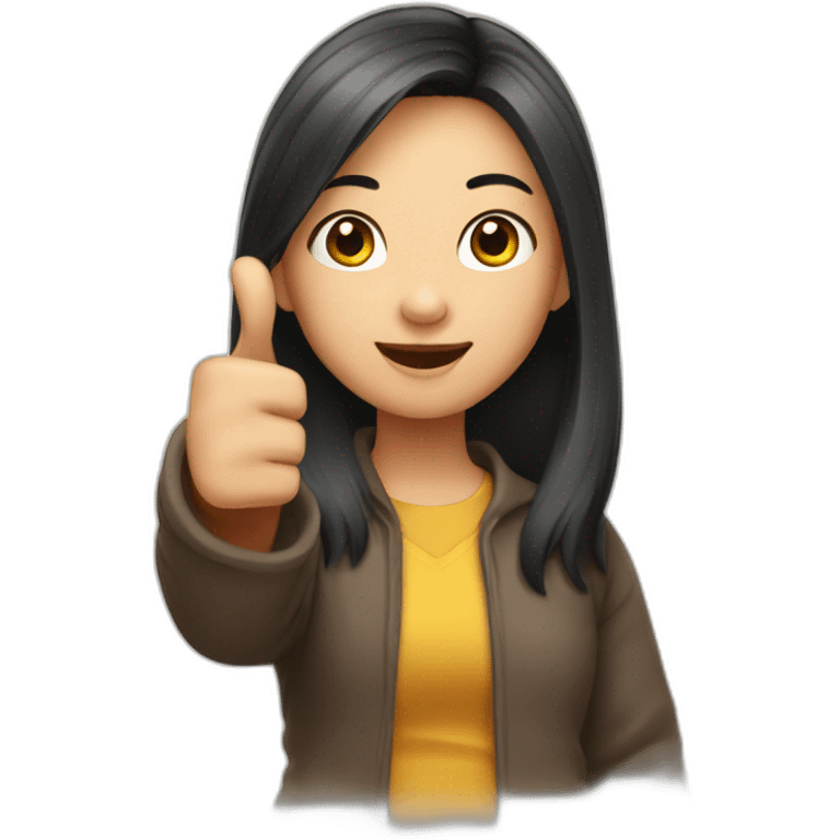 asian girl thumbs up emoji