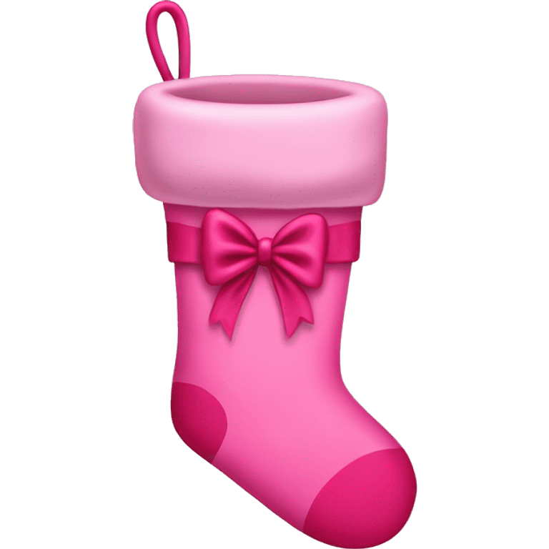 pink christmas stocking with pink bow emoji