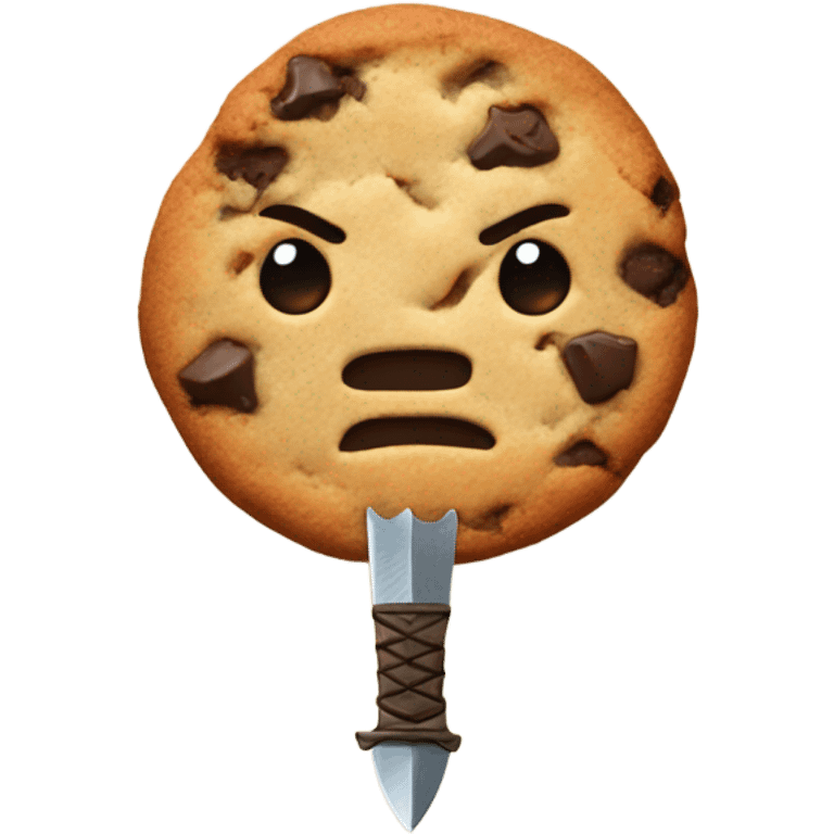 A cookie with a sword  emoji