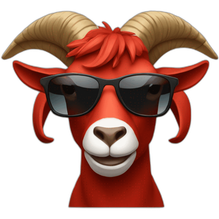 red goat with sunglasses emoji