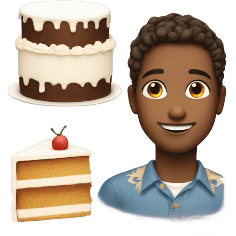  Feminine with Cheekbones smiling boy with a cake Patric the star shape  emoji