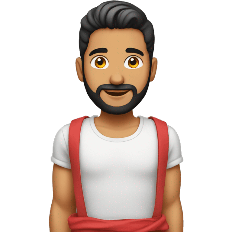 Punjabi young man, no beard, no turban, red punjabi shirt emoji