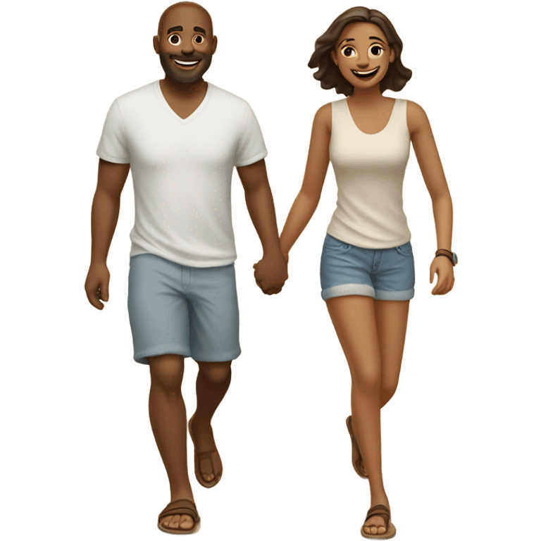 Man and woman on the beach emoji