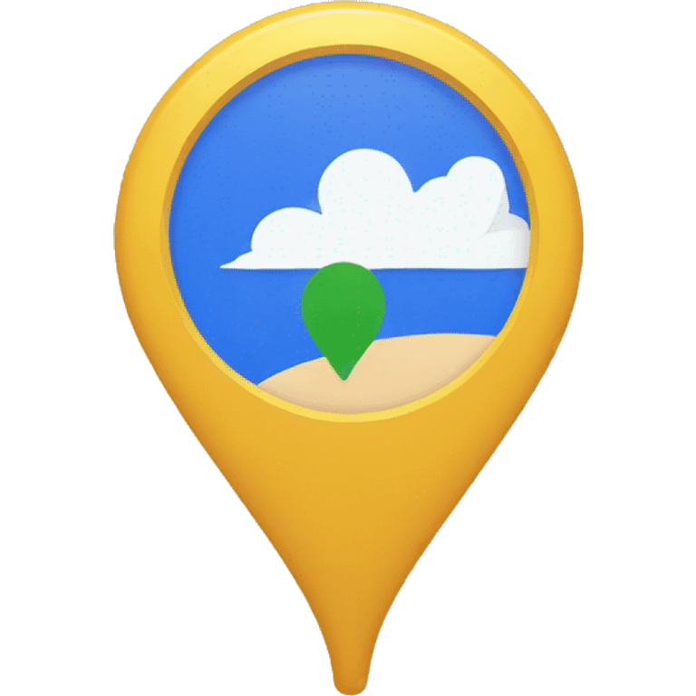 map pin with google logo emoji