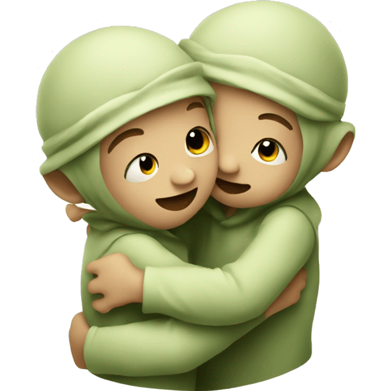 2 baby yodas hugging eachother emoji