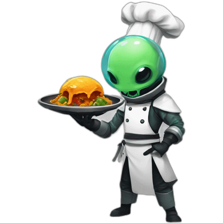 alien chef scifi roguelike rpg style inspired by slay the spire digital art emoji