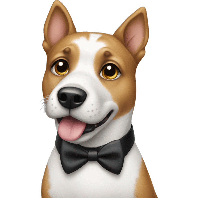 A dog wearing a tuxedo  emoji