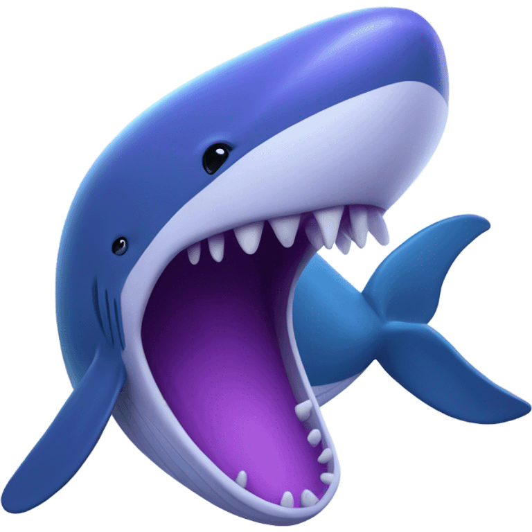 Blue whale purple, open mouth emoji