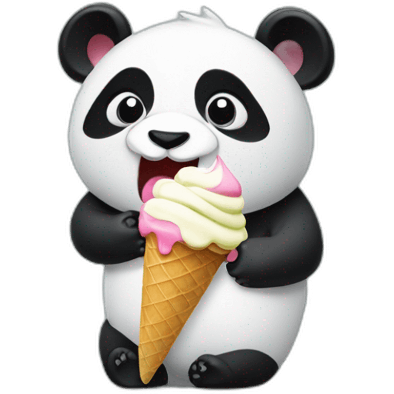 Panda eating ice cream emoji