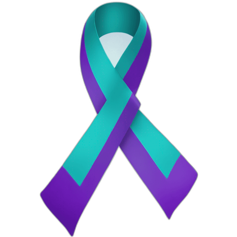 Purple and teal awareness ribbon  emoji