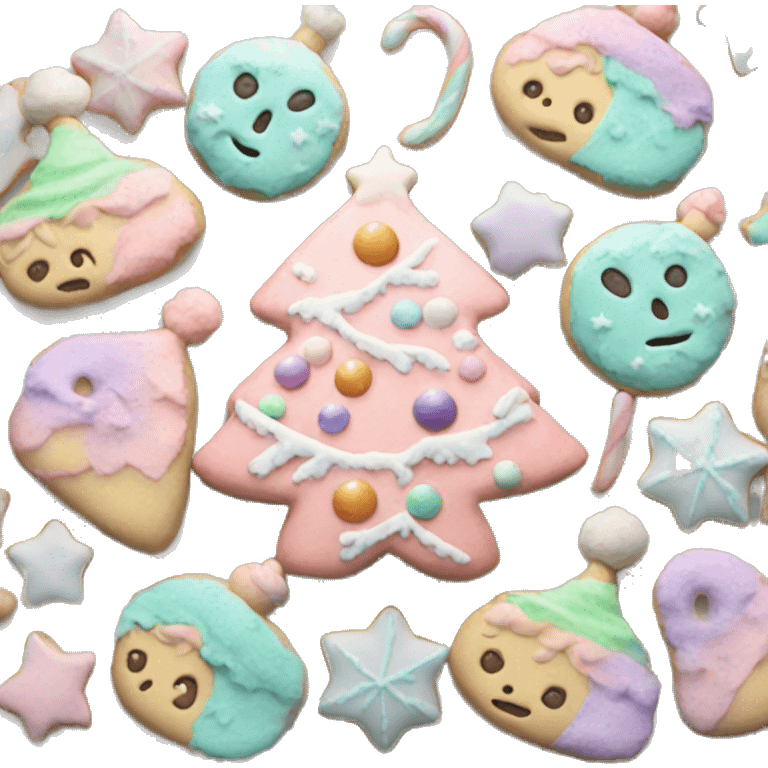 Pastel Christmas cookie emoji