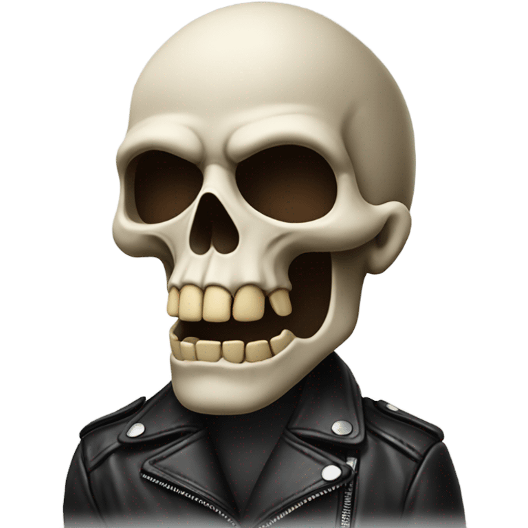 Skull giving a kiss in a leather jacket emoji