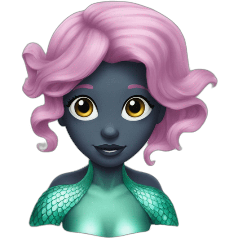 little-mermaid poisson noir girl emoji