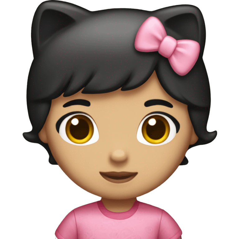 hispanic black haired hello kitty with tan skin emoji