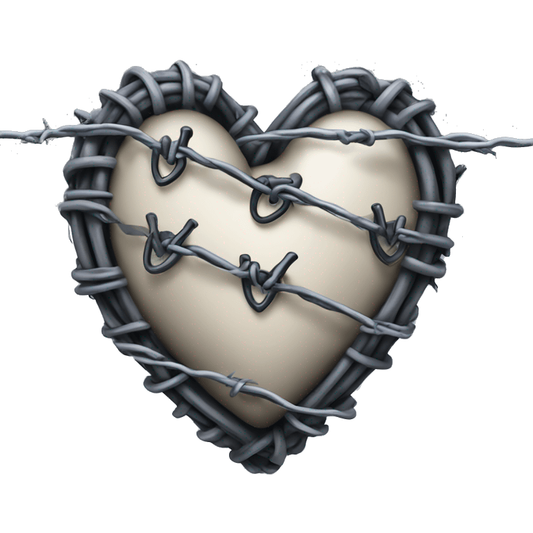 gothic heart with barbed wire emoji