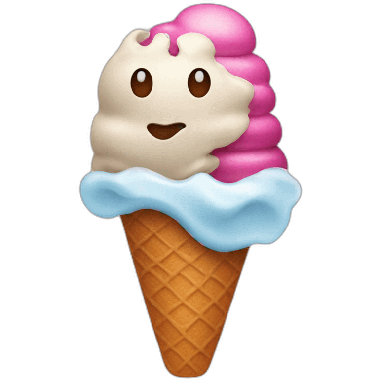 Rockface emoji with ice cream on it emoji