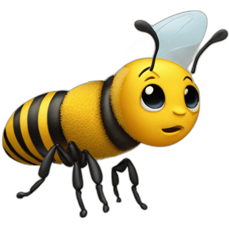 Donald Trump as a flying bee emoji