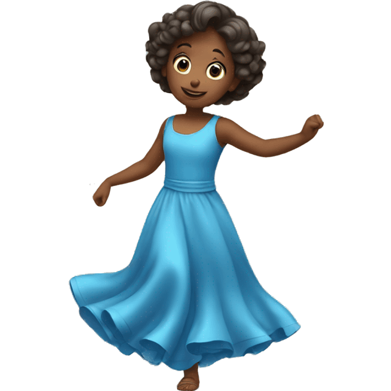 kids in blue dress dancing emoji