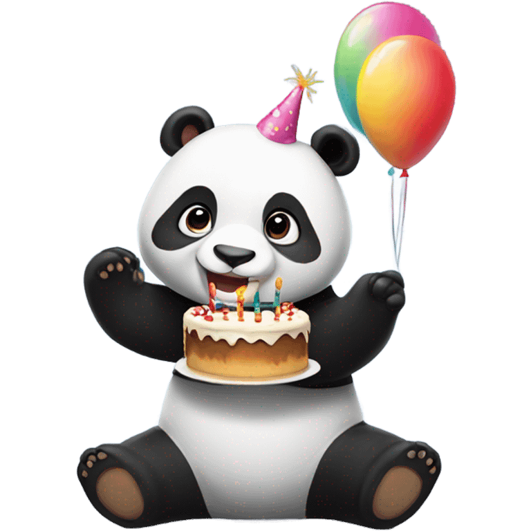 Cute panda wishing happy Birthday  emoji