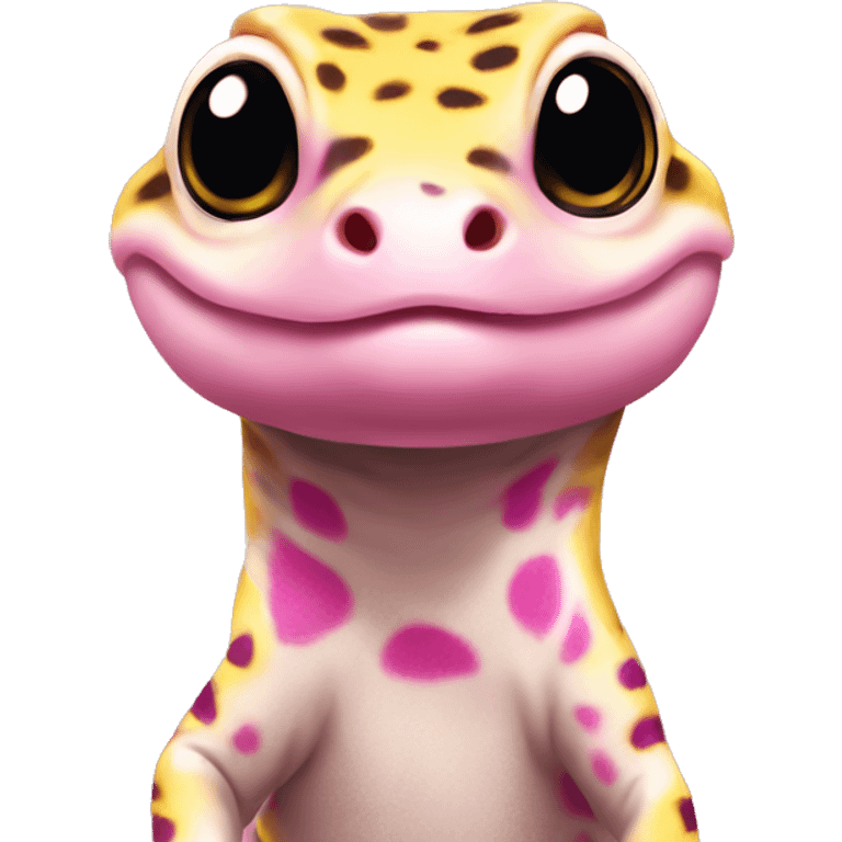 leopard gecko yellow and pink emoji