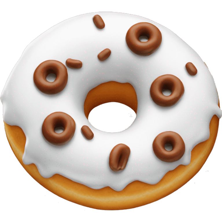 Donut in white glaze emoji