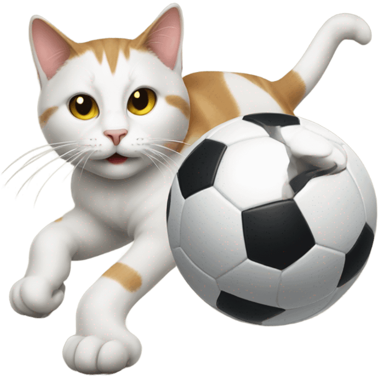 Cat playing soccer emoji