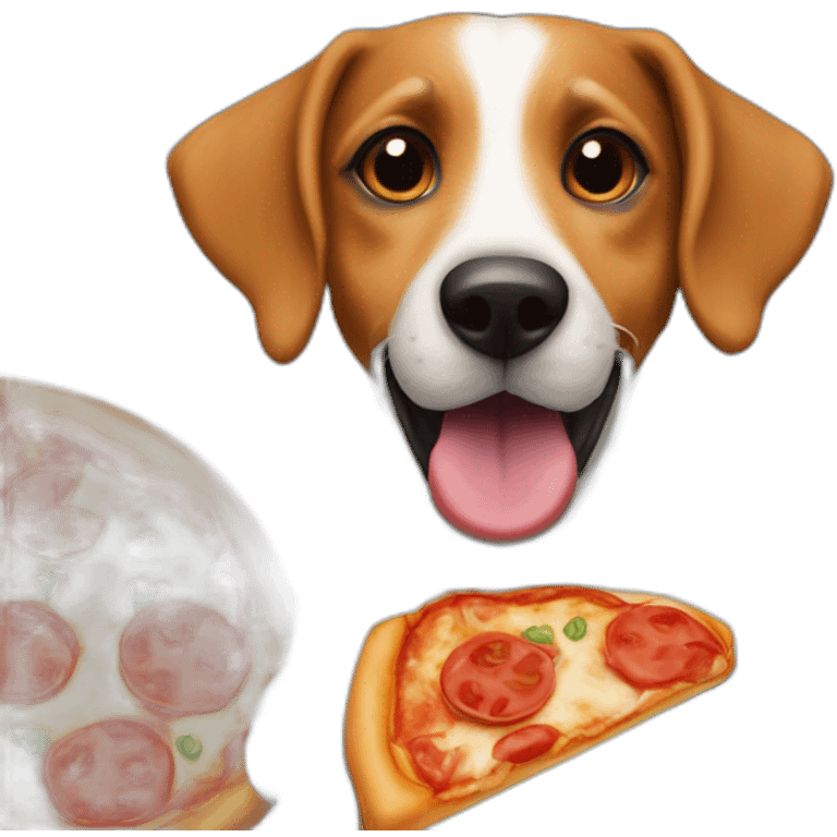 Jack rassel terier eating pizza emoji