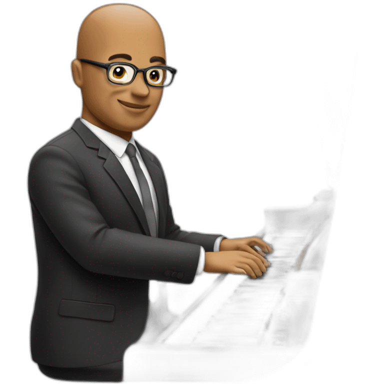 Un mec nu qui joue du piano emoji