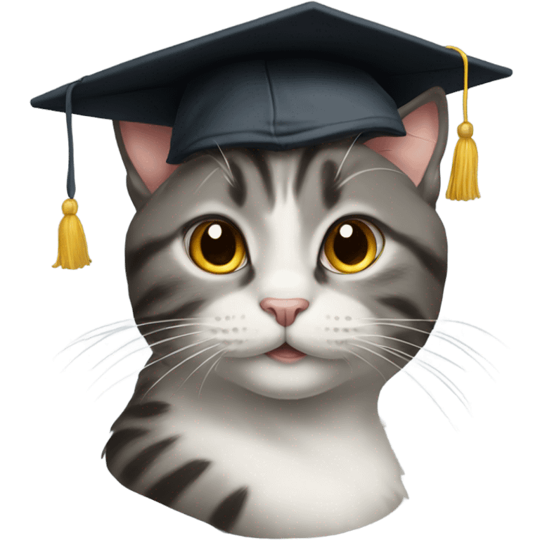 cat with student cap emoji