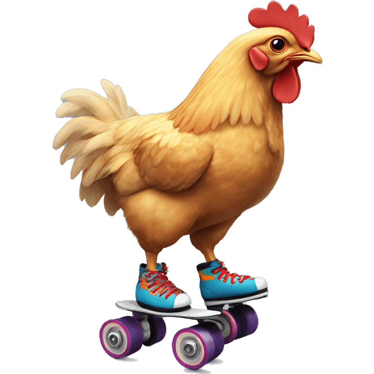 Chicken on roller skates  emoji