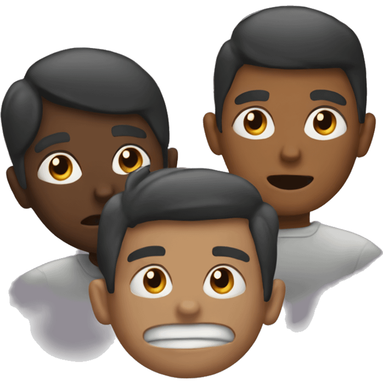 Three boy fight for one girl emoji