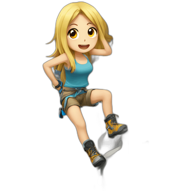 rock climbing anime girl emoji