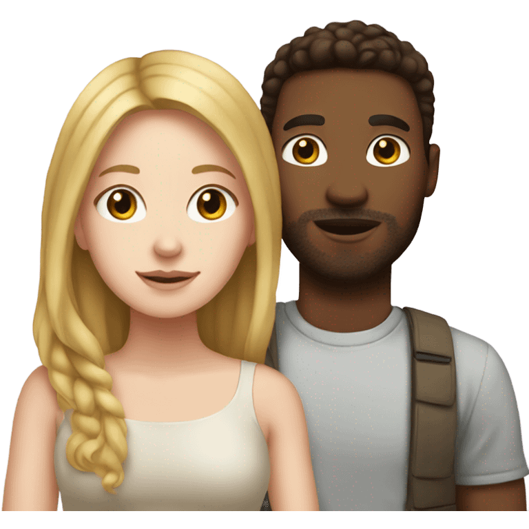 a white girl with her white boyfriend  emoji