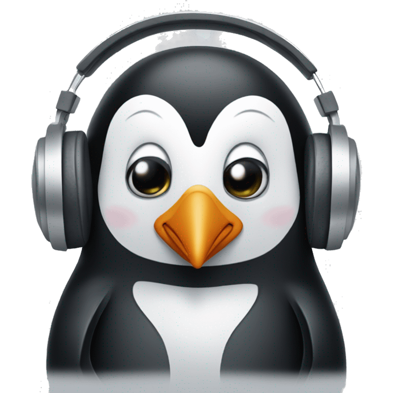 penguin listening to music emoji