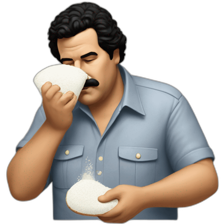 Pablo escobar sniffing flour emoji