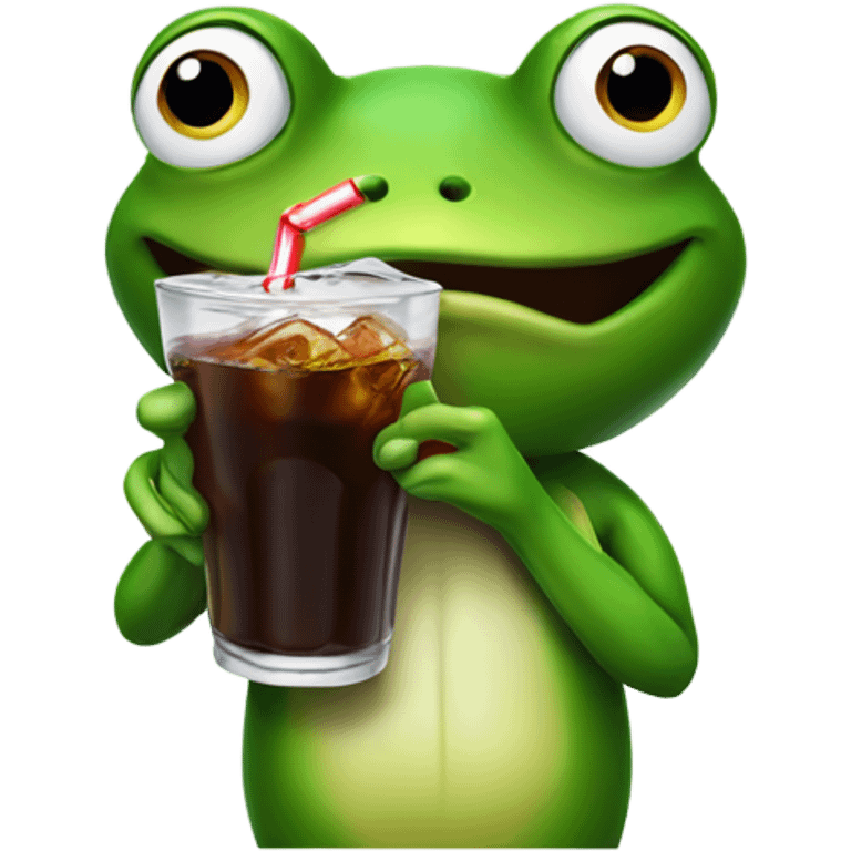 frog drinking cola emoji