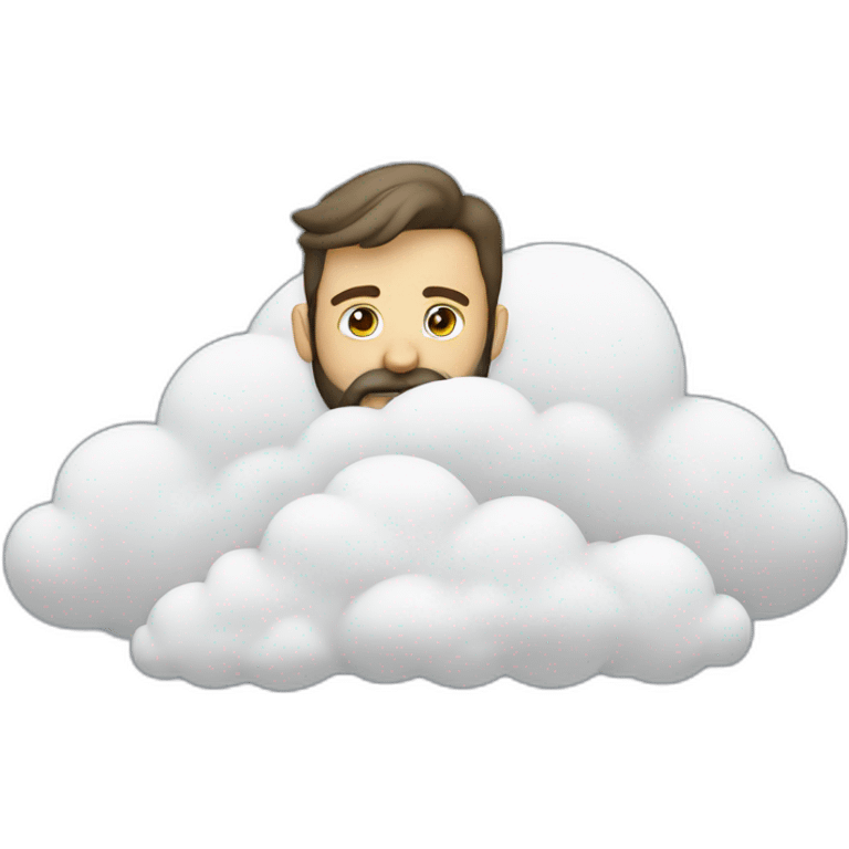 a man with a beard and a big cloud in front of his face emoji