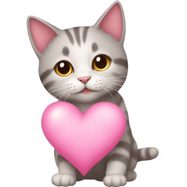 Cat heart love pink star emoji