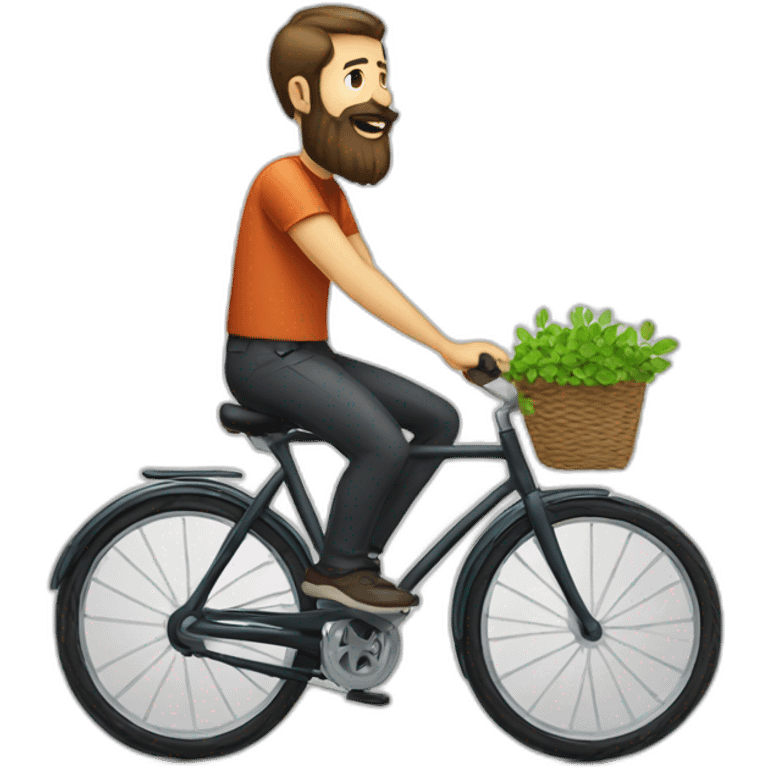 Beard men on a bicycle emoji