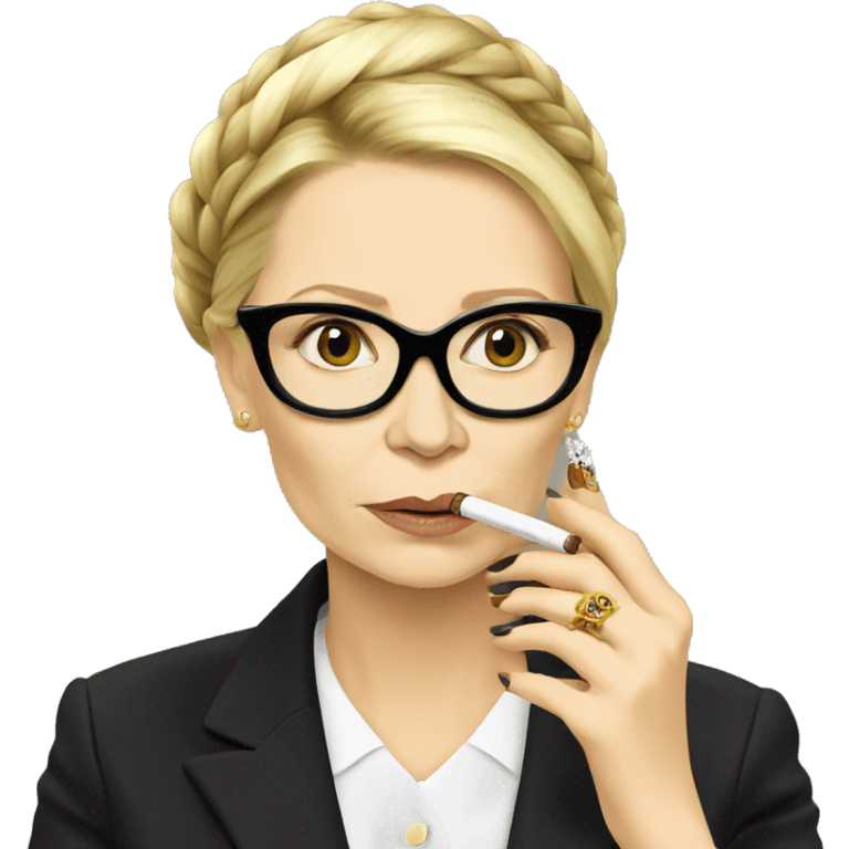 Yulia Tymoshenko smokes a cigarette  emoji